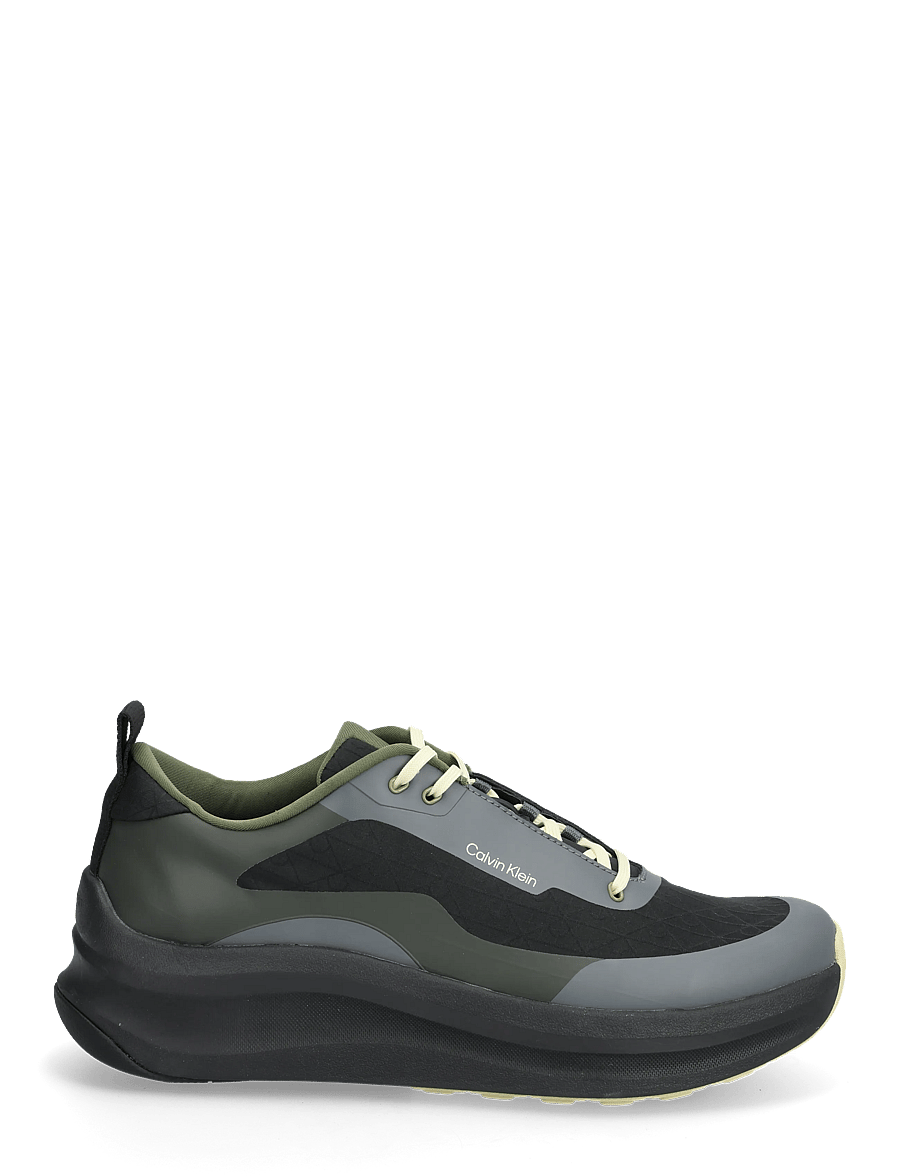Calvin Klein - CHUNKY RUNNER LACE UP MIX AOP - low-top sneaker - black medieval forest coal lime - 1