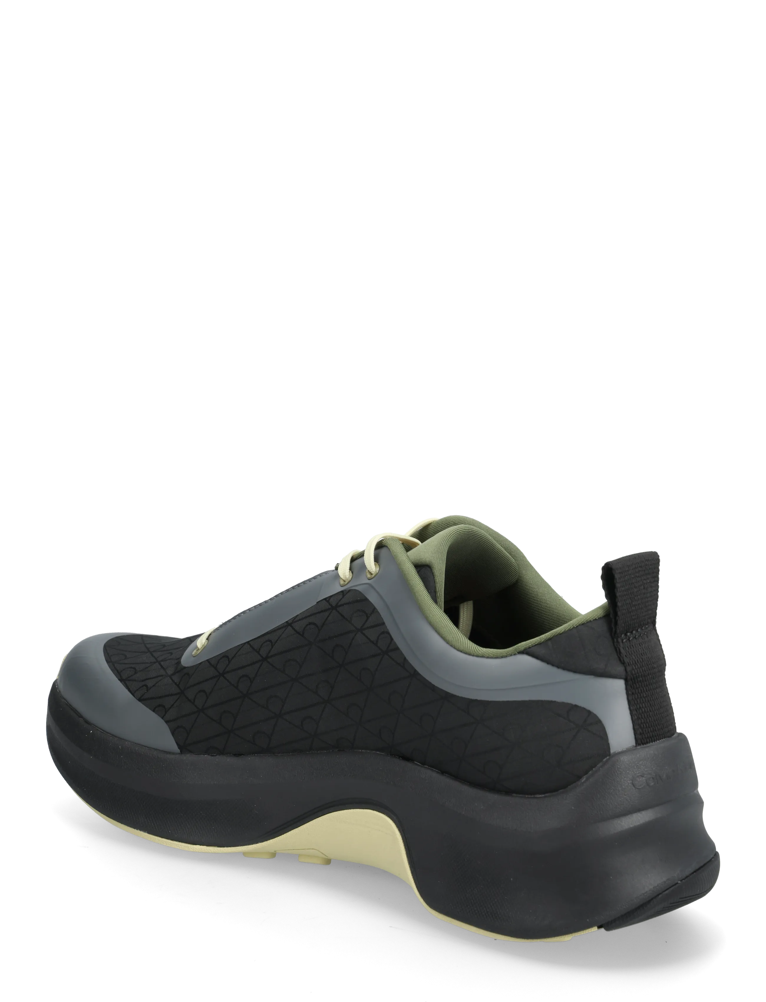 Calvin Klein - CHUNKY RUNNER LACE UP MIX AOP - madala säärega tossud - black medieval forest coal lime - 2