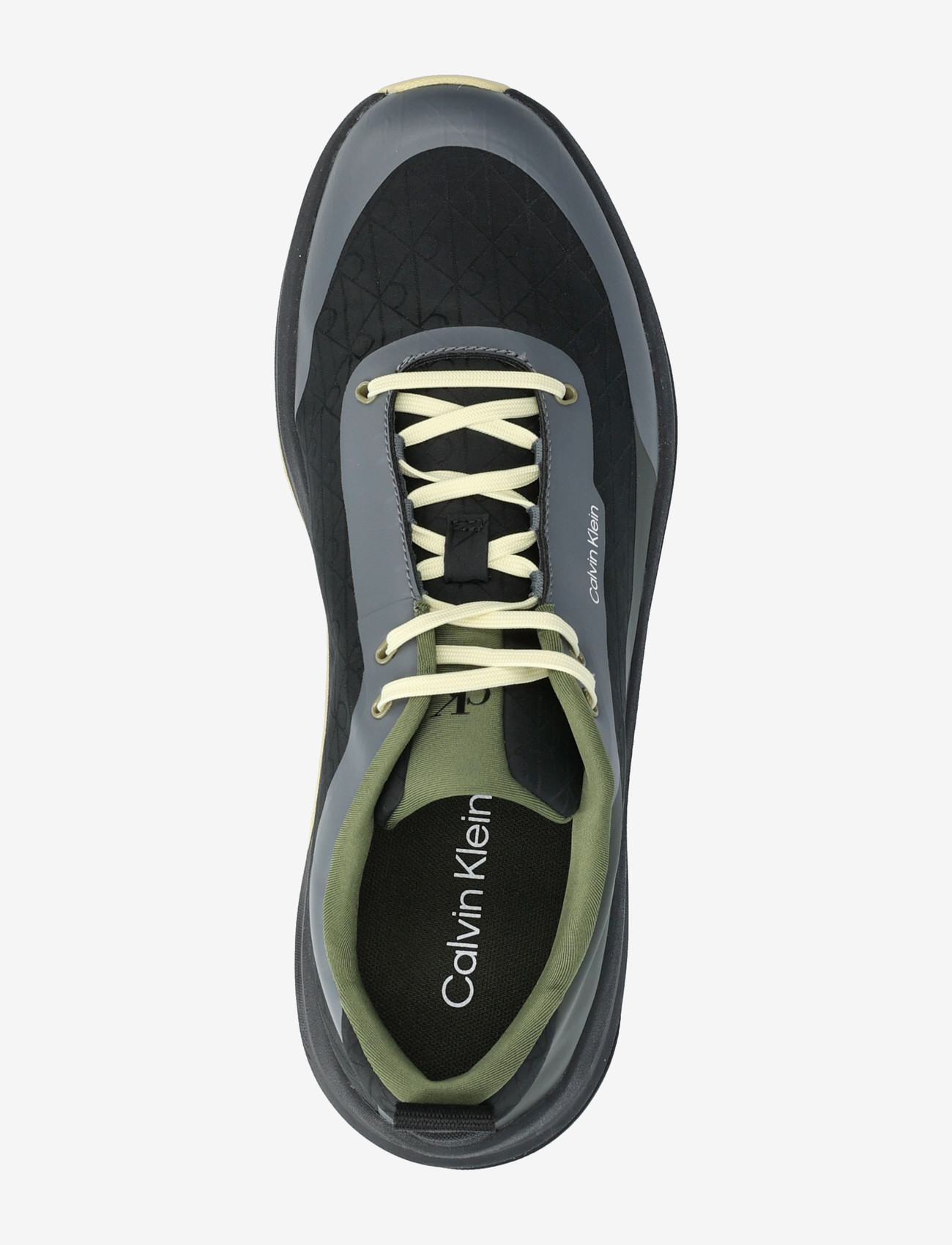 Calvin Klein - CHUNKY RUNNER LACE UP MIX AOP - lave sneakers - black medieval forest coal lime - 3
