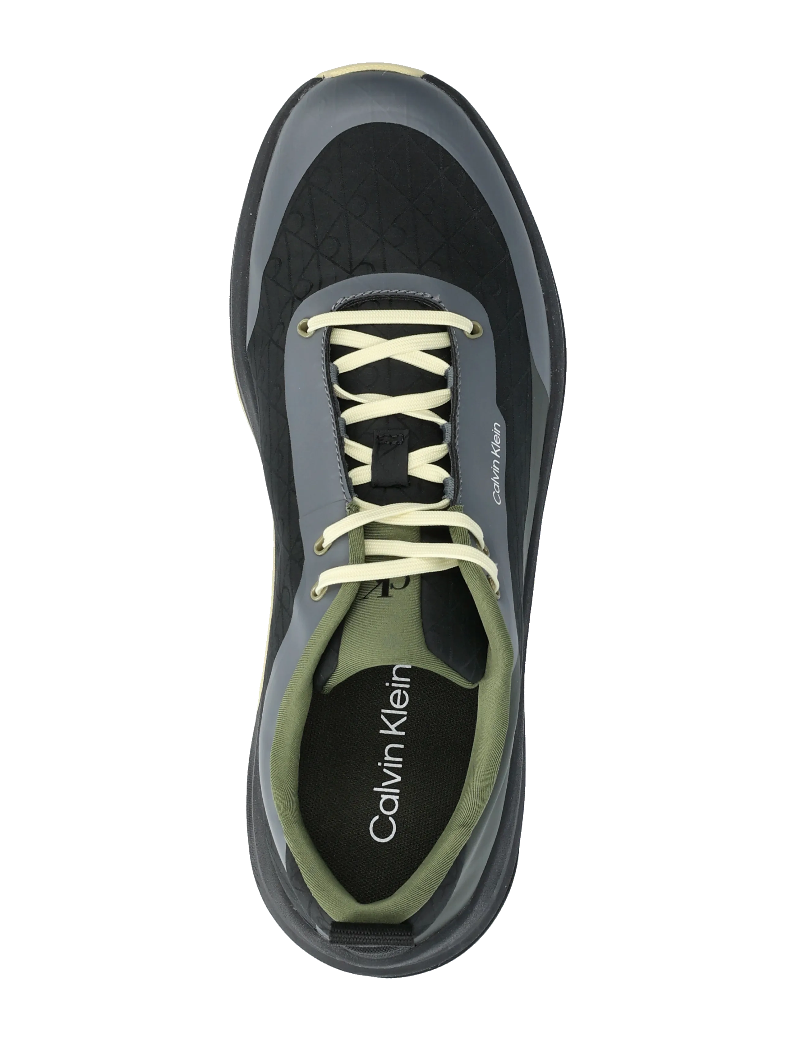 Calvin Klein - CHUNKY RUNNER LACE UP MIX AOP - madala säärega tossud - black medieval forest coal lime - 3