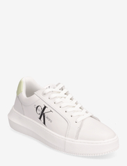Calvin Klein - CHUNKY CUPSOLE MONO LTH WN - niedrige sneakers - bright white/exotic mint - 0