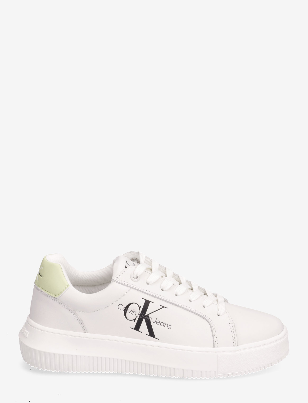 Calvin Klein - CHUNKY CUPSOLE MONO LTH WN - niedrige sneakers - bright white/exotic mint - 1