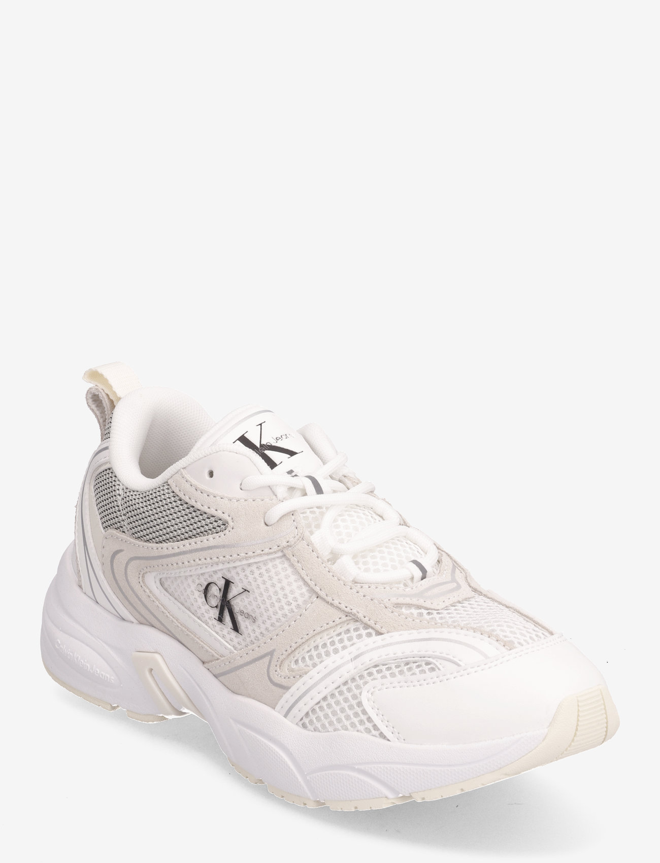 Calvin Klein - RETRO TENNIS SU-MESH WN - låga sneakers - bright white/creamy white - 0