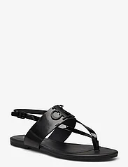 Calvin Klein - FLAT SANDAL TOEPOST HW - flache sandalen - black - 0