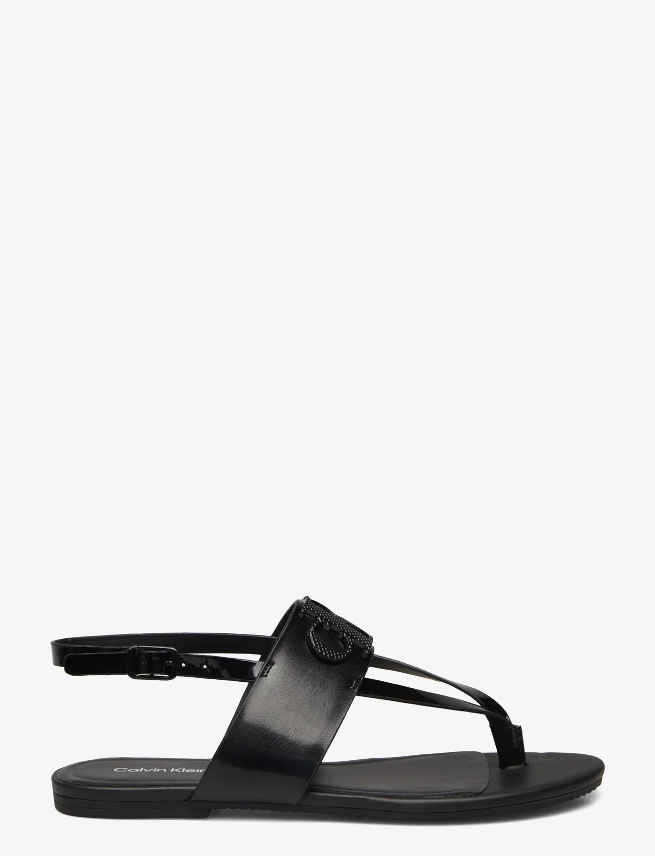 Calvin Klein - FLAT SANDAL TOEPOST HW - matalat sandaalit - black - 1