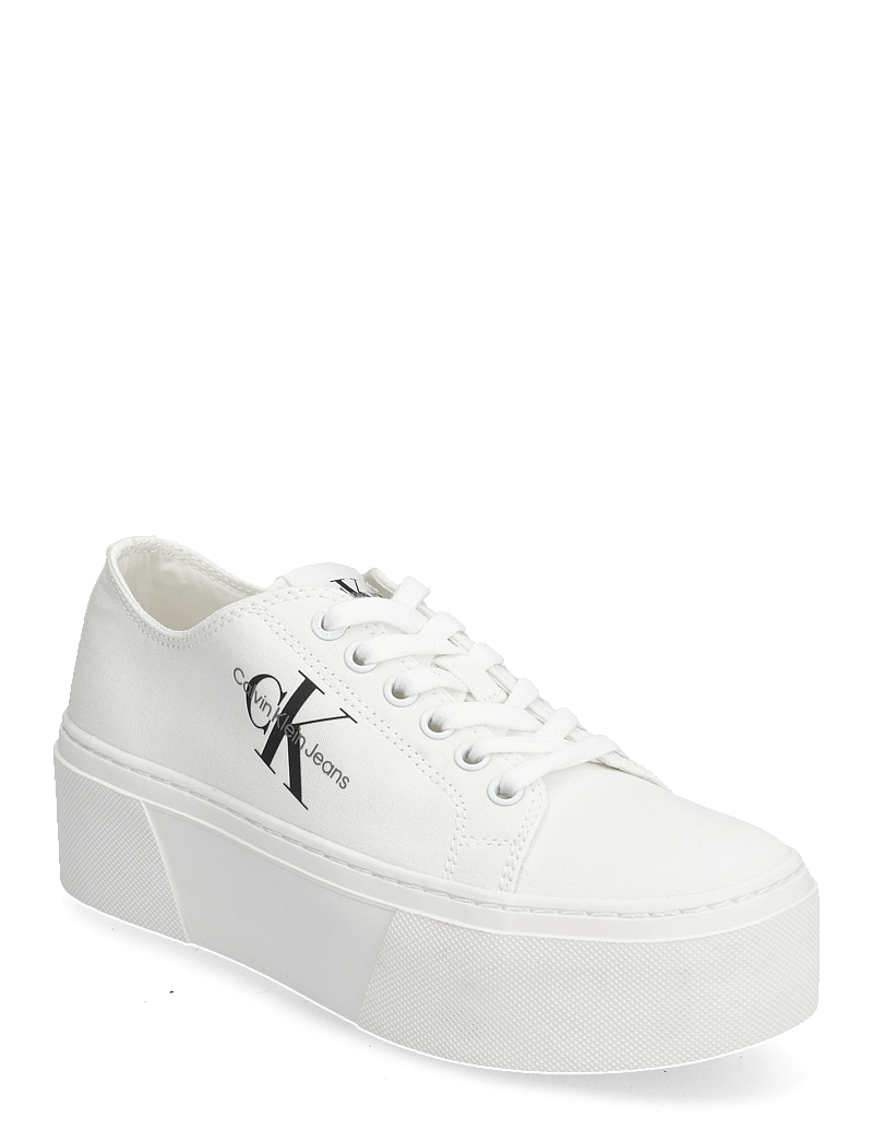 Calvin Klein - FLATFORM+ CUPSOLE LOW TXT - konfirmationstøj - white - 0