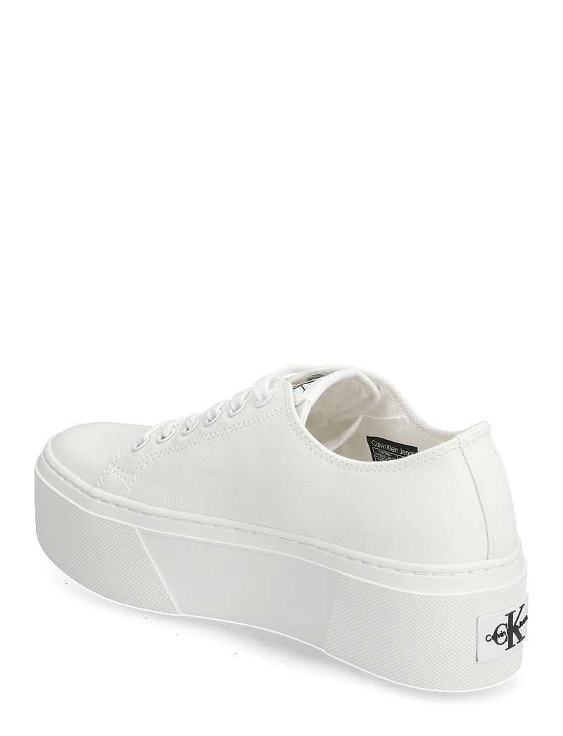 Calvin Klein - FLATFORM+ CUPSOLE LOW TXT - konfirmationstøj - white - 2
