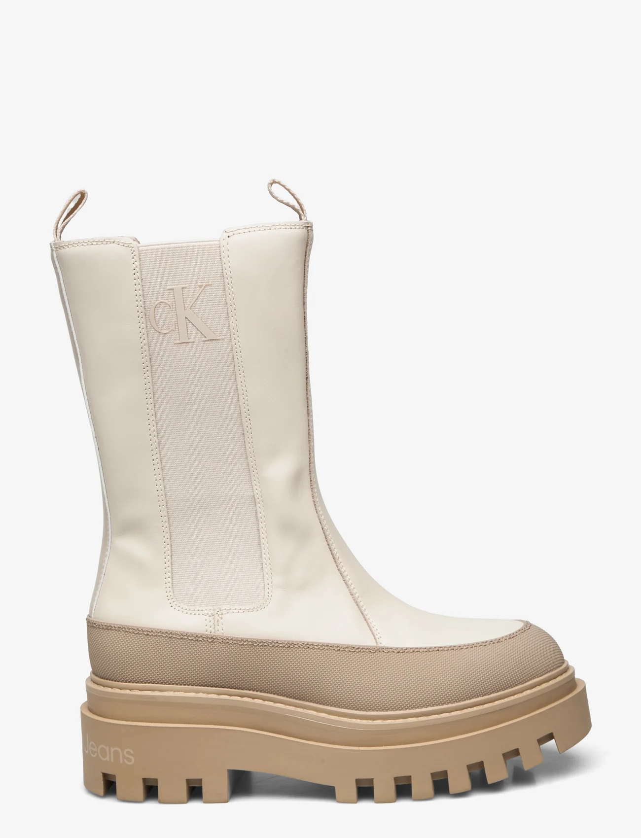 Calvin Klein - FLATFORM CHELSEA BOOT LTH WN - chelsea boots - eggshell/travertine - 1