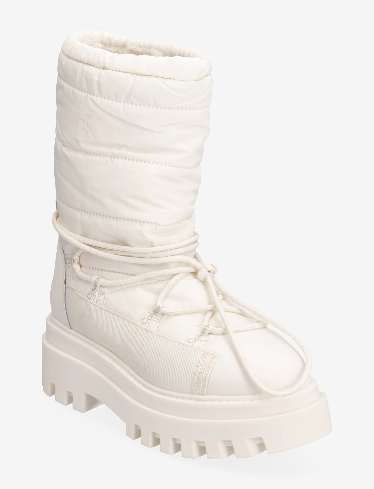 Calvin Klein - FLATFORM SNOW BOOT NYLON WN - schoenen - creamy white - 0