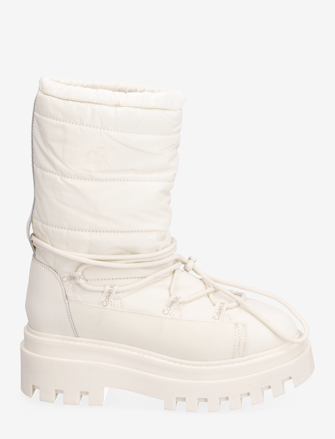 Calvin Klein - FLATFORM SNOW BOOT NYLON WN - schuhe - creamy white - 1