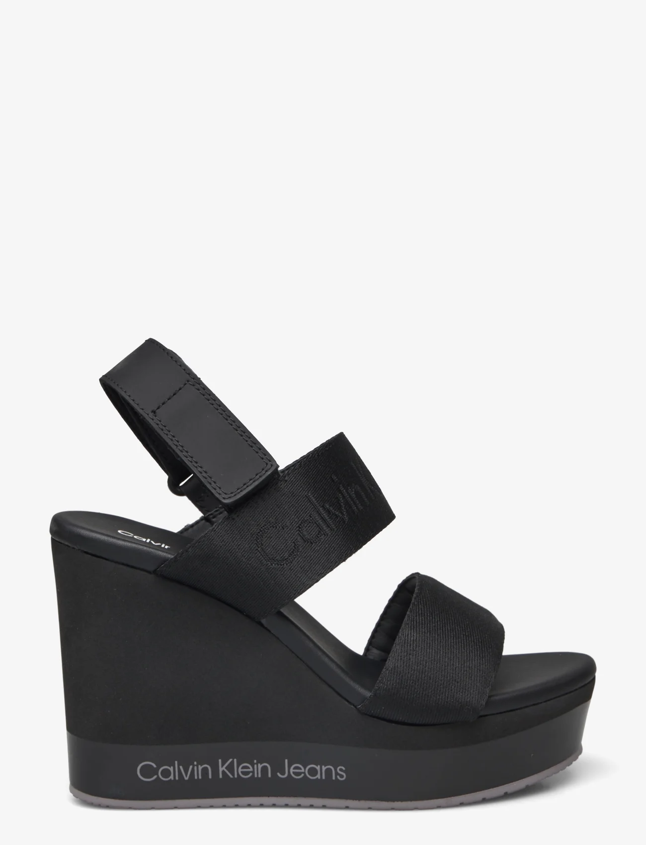 Calvin Klein - WEDGE SANDAL WEBBING IN MR - sandaler med hæl - black - 1
