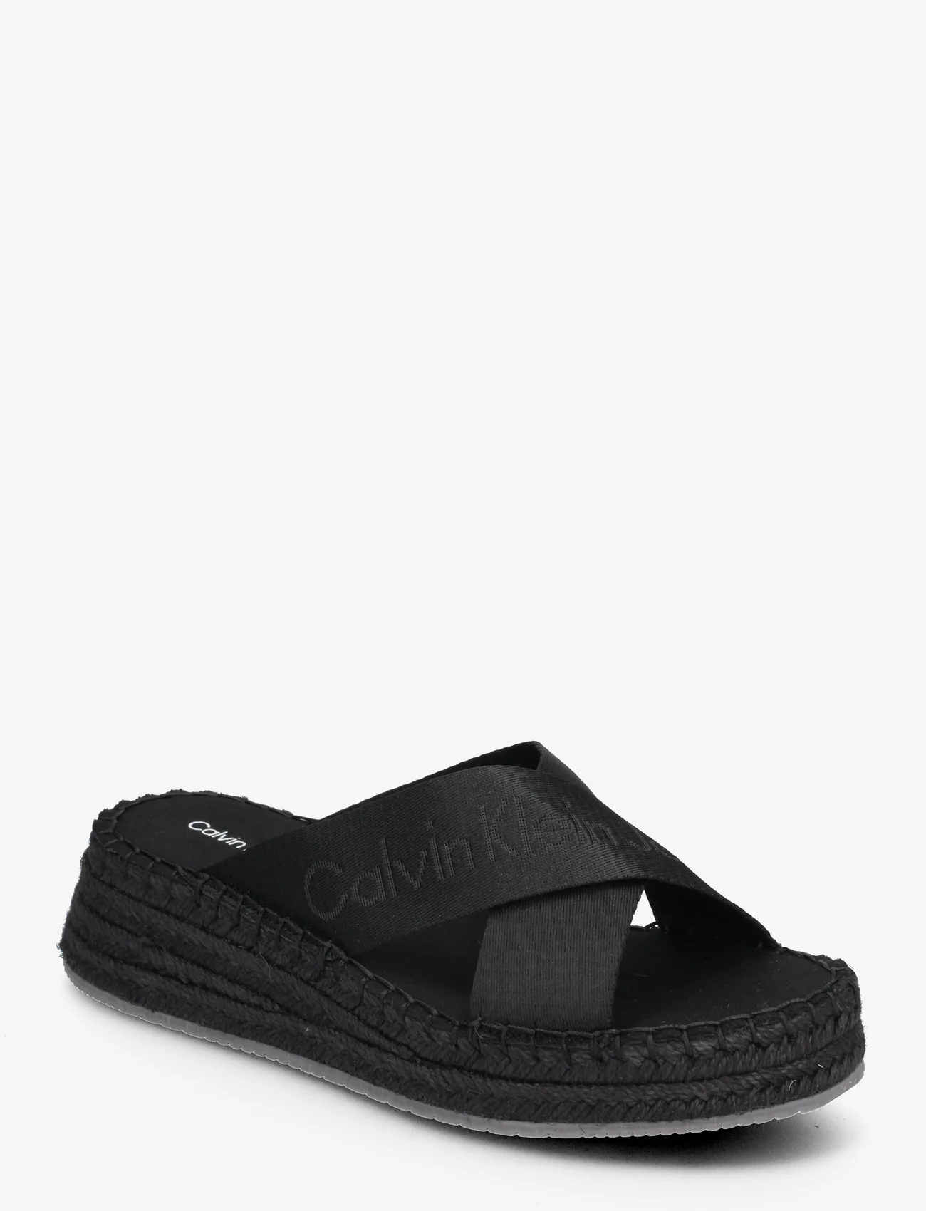 Calvin Klein - SPORTY WEDGE ROPE SANDAL MR - party wear at outlet prices - triple black - 0