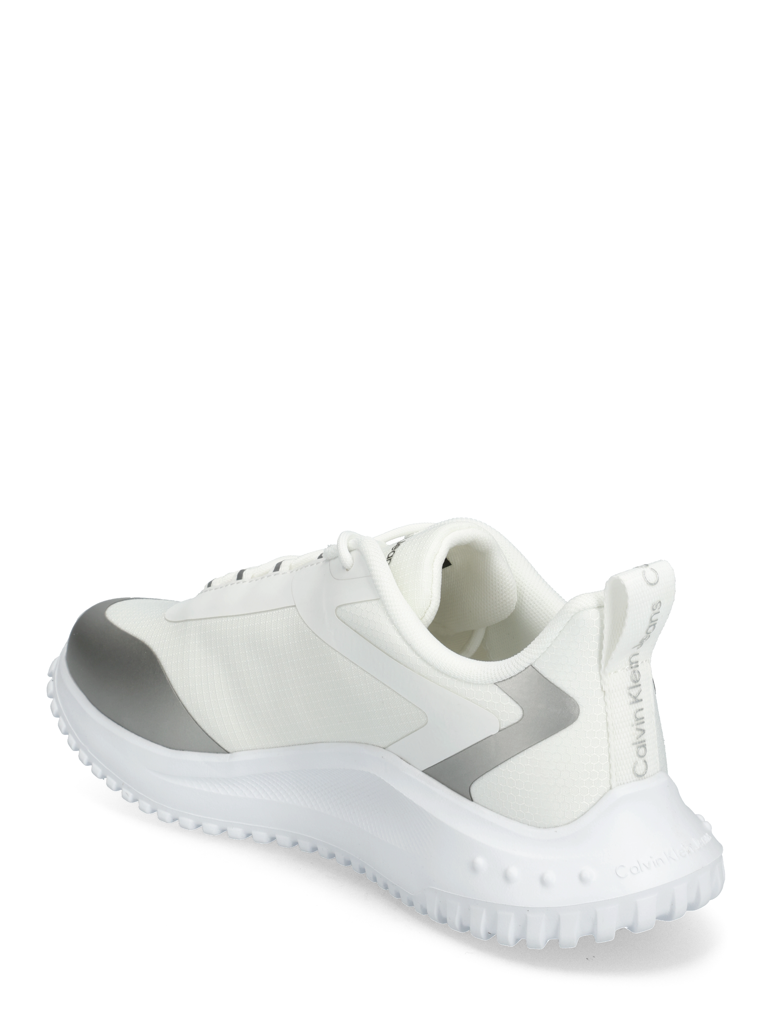 Calvin Klein - EVA RUNNER LOW LACE MIX ML WN - bright white/silver - 2