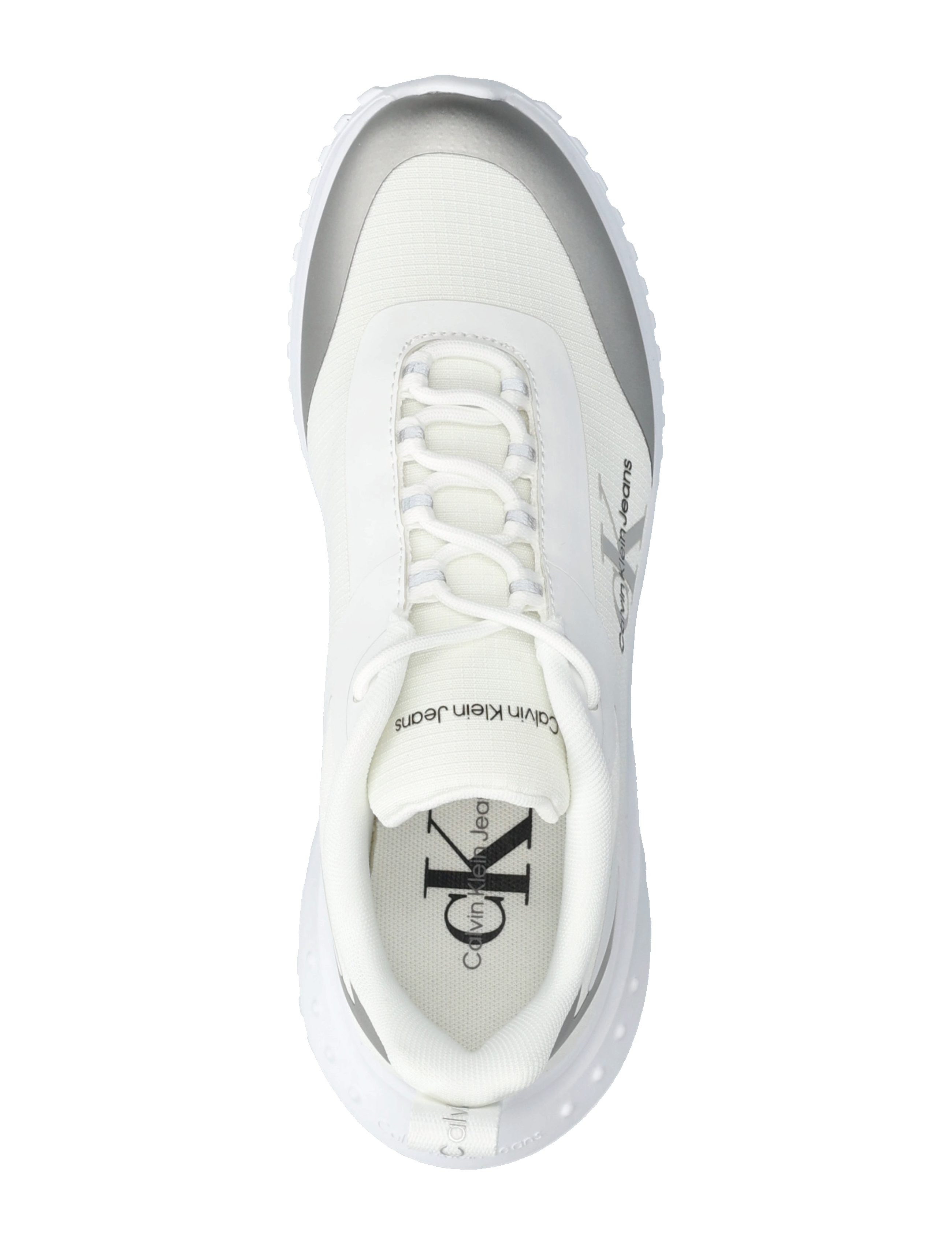 Calvin Klein - EVA RUNNER LOW LACE MIX ML WN - bright white/silver - 3
