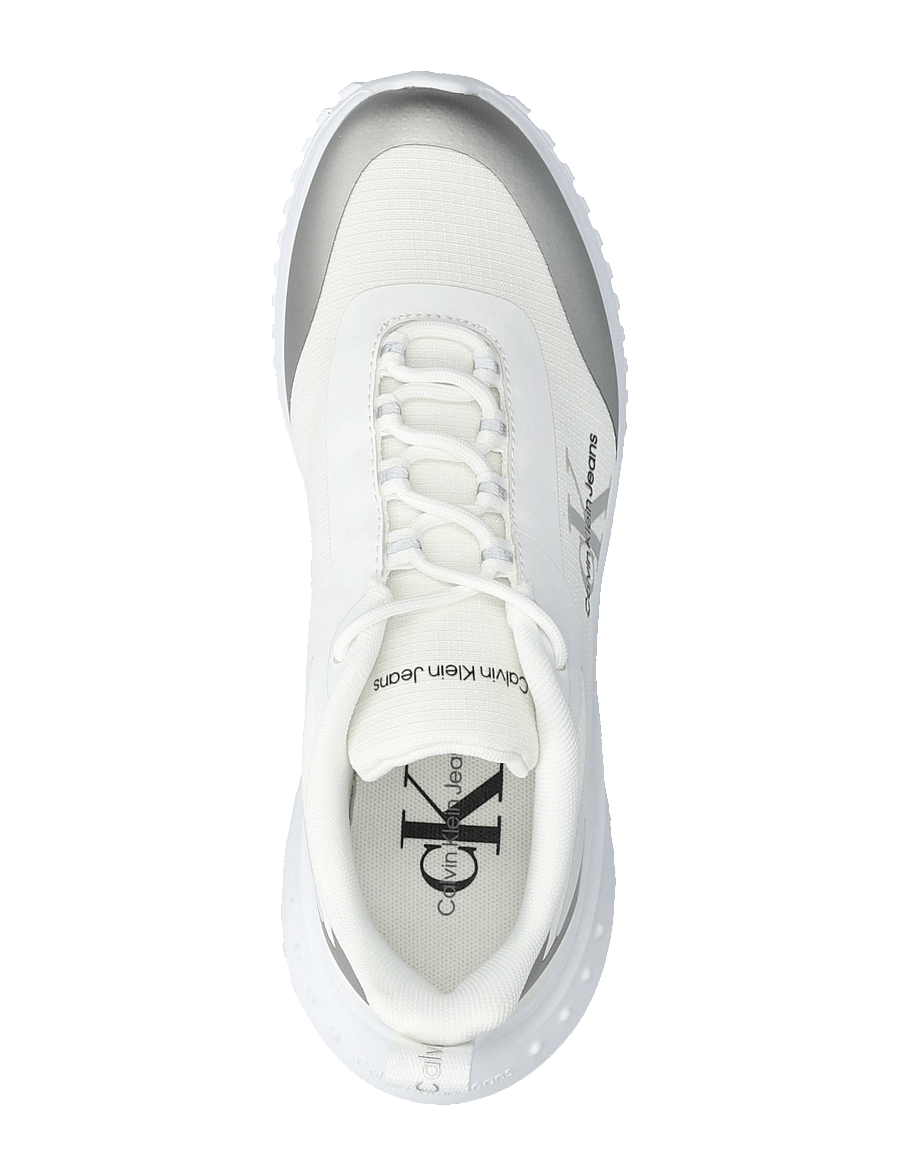 Calvin Klein - EVA RUNNER LOW LACE MIX ML WN - bright white/silver - 3
