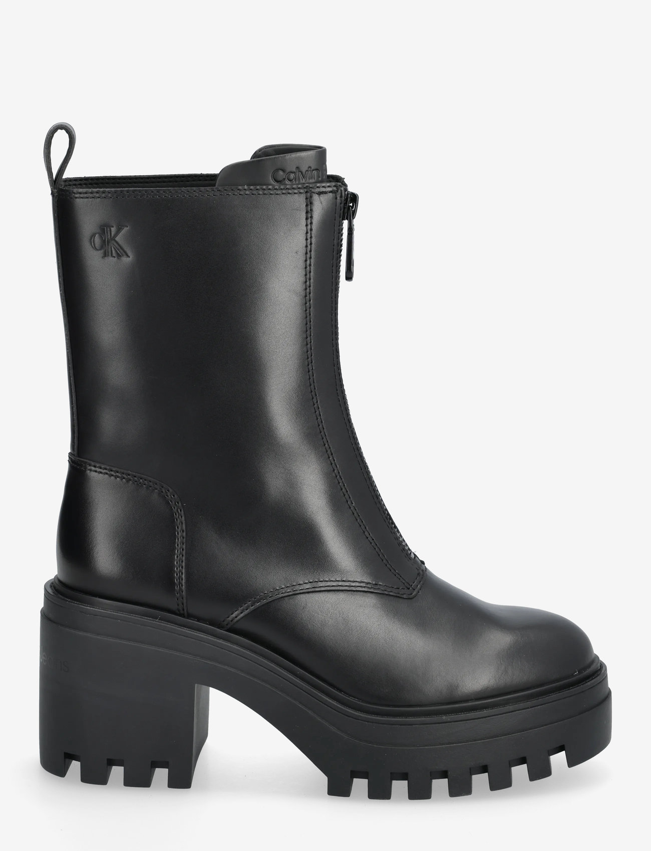 Calvin Klein - CHUNKY HEELED ZIP BOOT LTH - stövletter - triple black - 1