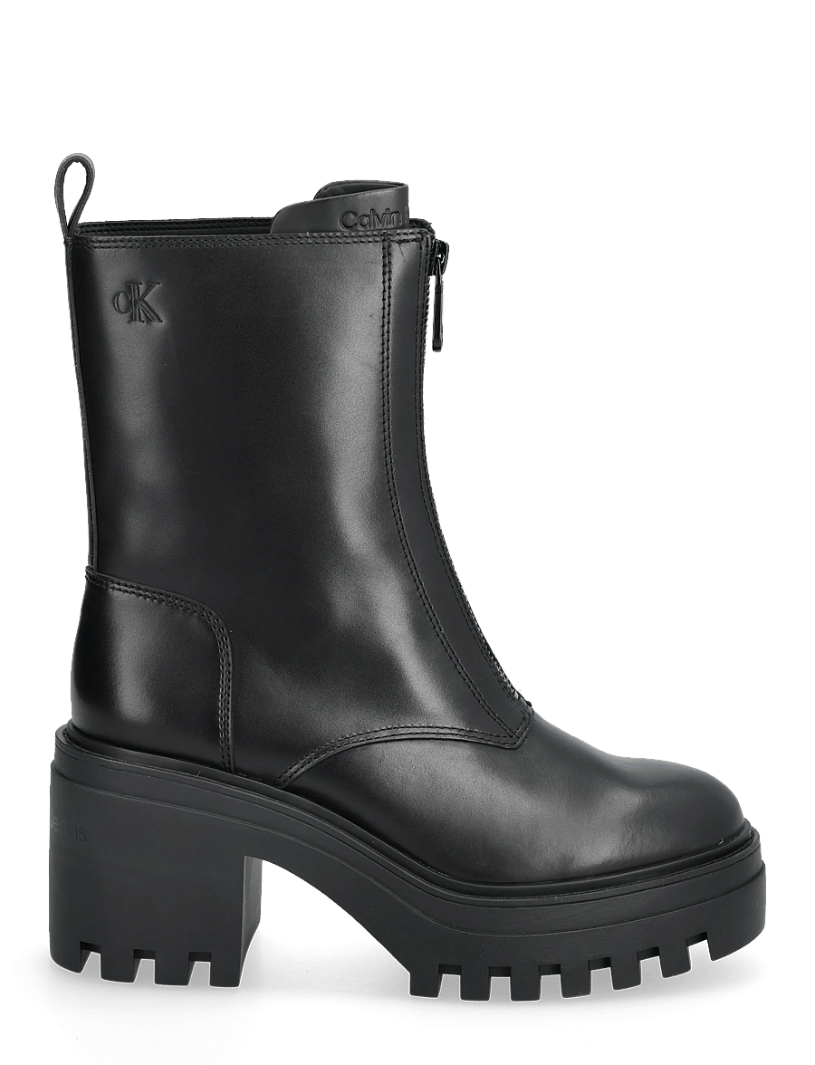 Calvin Klein - CHUNKY HEELED ZIP BOOT LTH - stövletter - triple black - 1