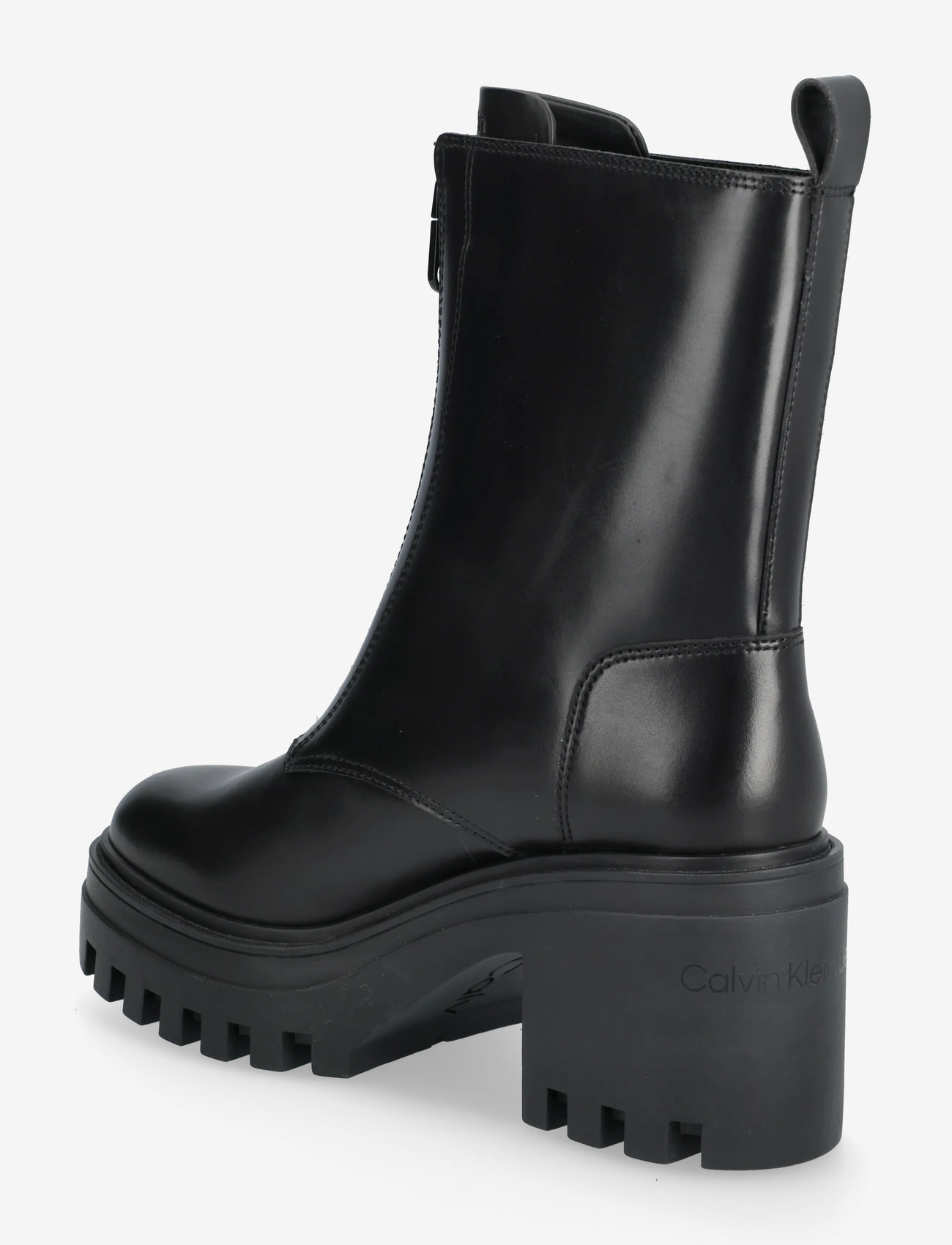 Calvin Klein - CHUNKY HEELED ZIP BOOT LTH - stövletter - triple black - 2