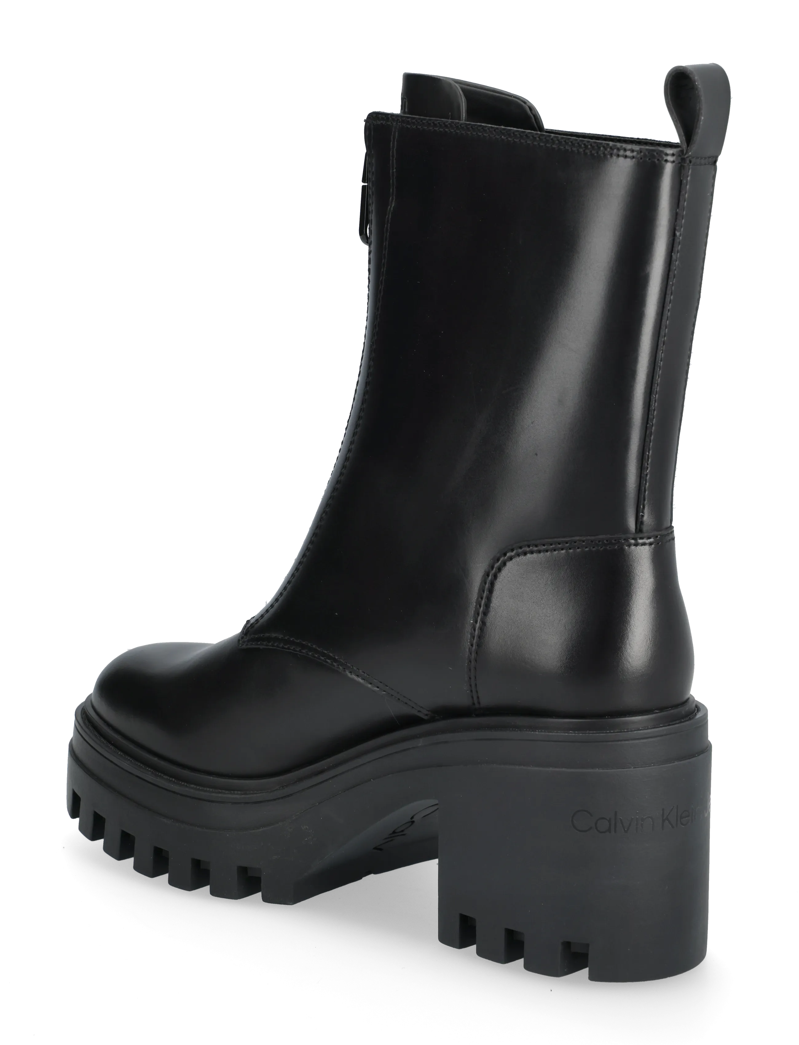 Calvin Klein - CHUNKY HEELED ZIP BOOT LTH - stiefeletten mit absatz - triple black - 2