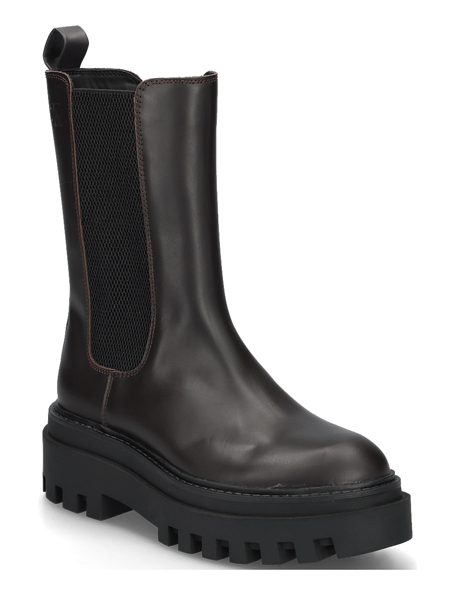Calvin Klein - FLATFORM CHELSEA BOOT MG LTH - chelsea boots - dark brown - 0