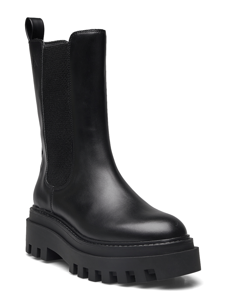 Calvin Klein - FLATFORM CHELSEA BOOT MG LTH - chelsea-saapad - triple black - 0