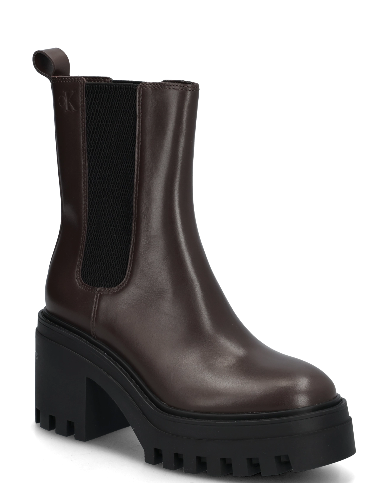 Calvin Klein CHUNKY HEELED CHELSEA LTH - Sko - ROCKY BROWN / brown