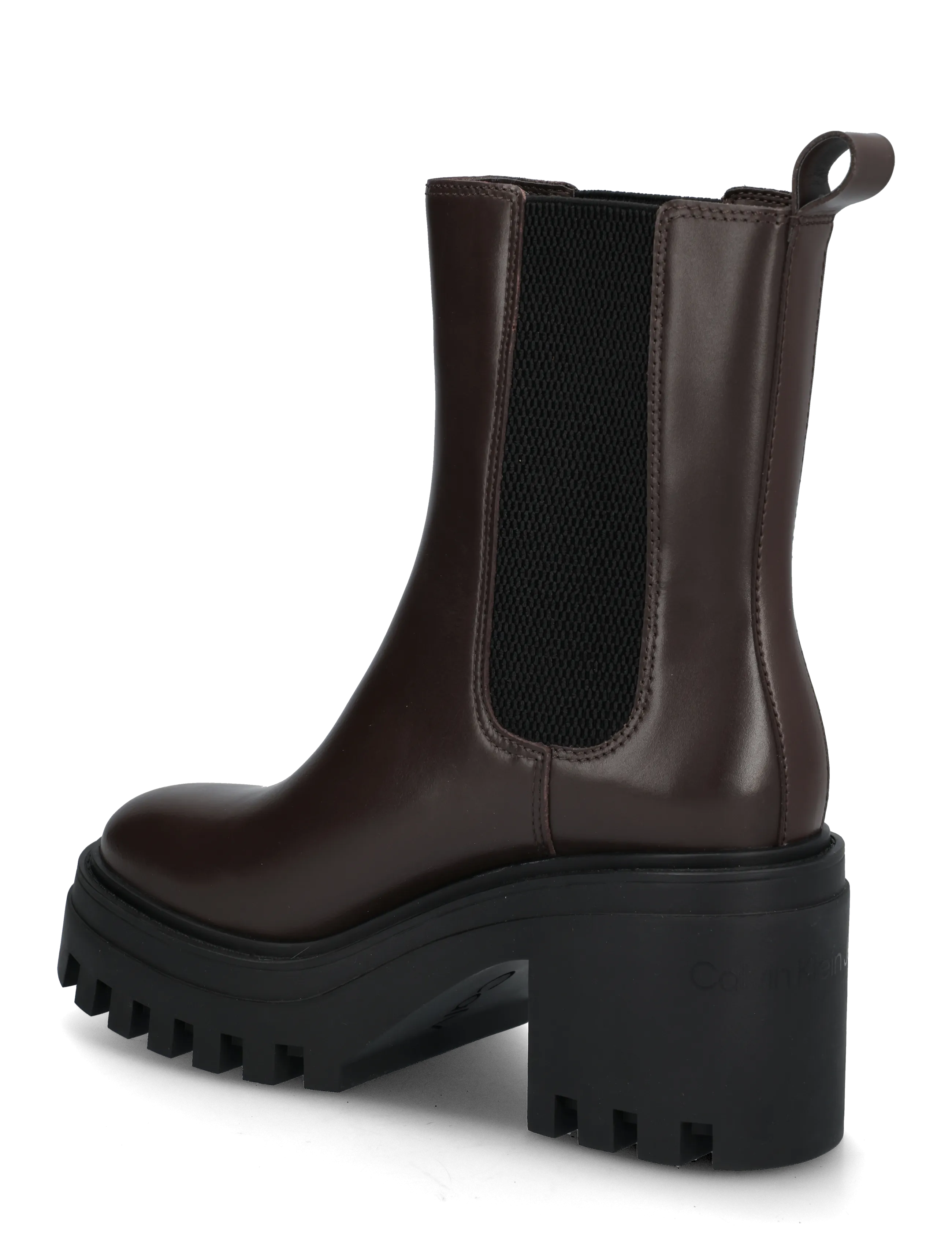 Calvin Klein - CHUNKY HEELED CHELSEA LTH - heeled ankle boots - rocky brown - 1