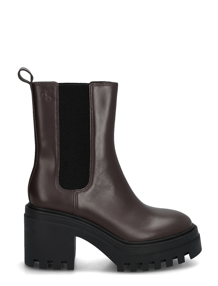 Calvin Klein - CHUNKY HEELED CHELSEA LTH - støvletter - rocky brown - 2