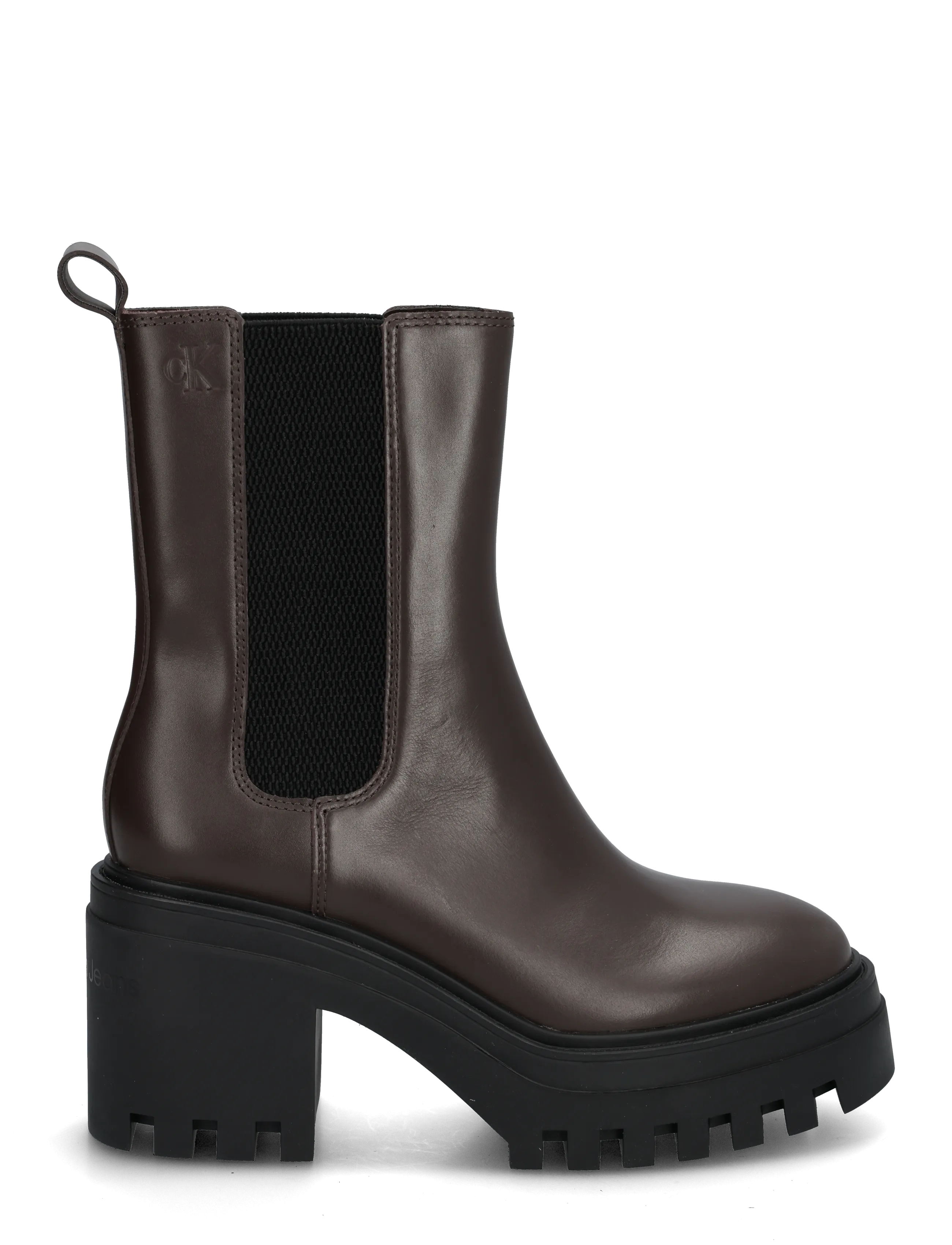 Calvin Klein - CHUNKY HEELED CHELSEA LTH - heeled ankle boots - rocky brown - 2