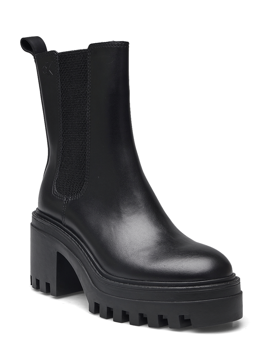 Calvin Klein - CHUNKY HEELED CHELSEA LTH - stövletter - triple black - 0