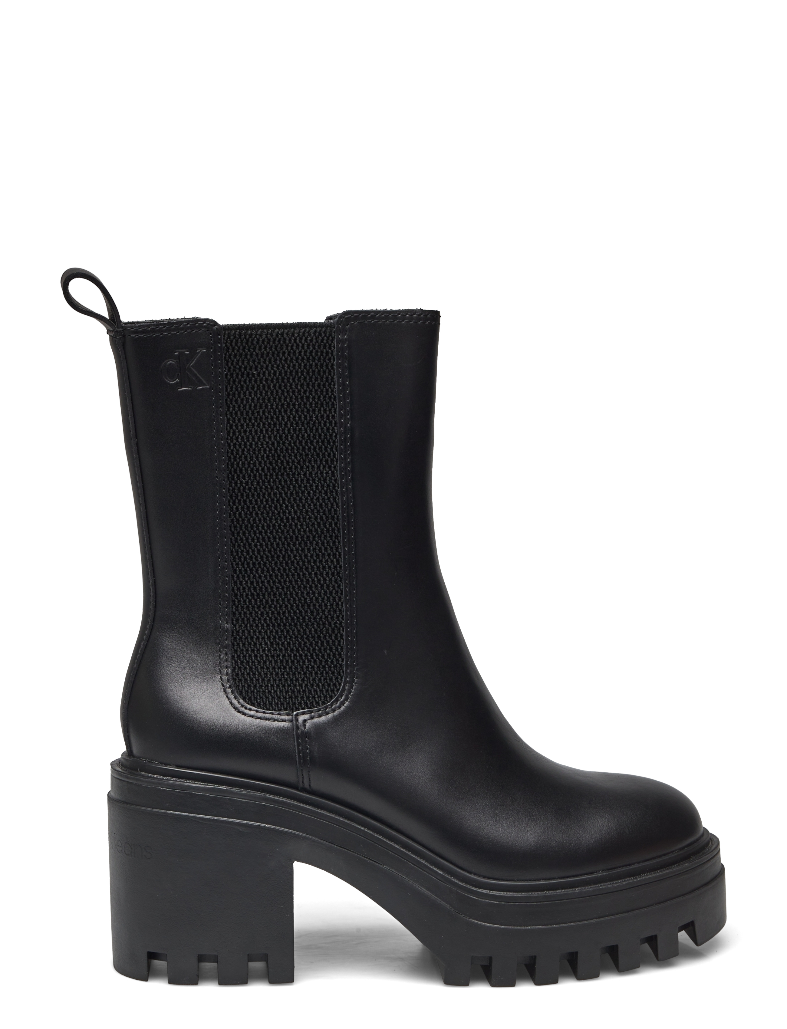 Calvin Klein - CHUNKY HEELED CHELSEA LTH - triple black - 1