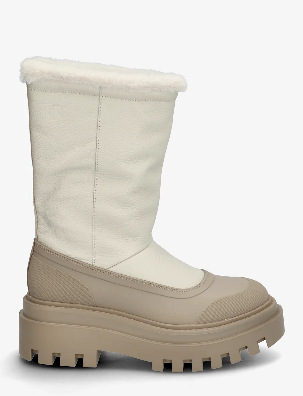 Calvin Klein - FLATFORM CHELSEA BOOT PADDED - varmforede sko - eggshell/savannah tan - 1