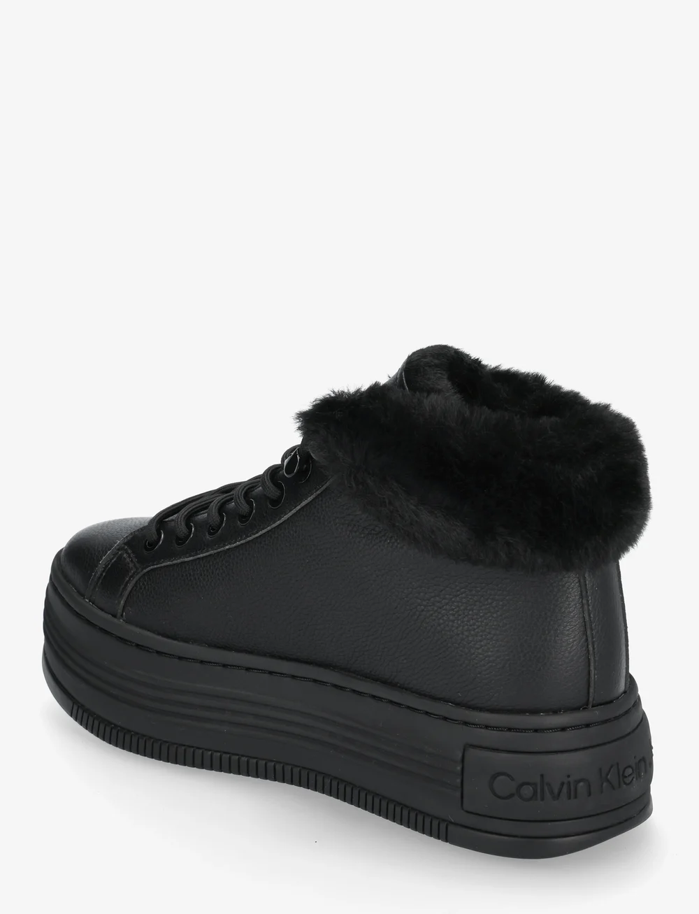 Calvin Klein - BOLD PLATF LOW LACEUP MG LTH - winterschoenen - triple black - 2