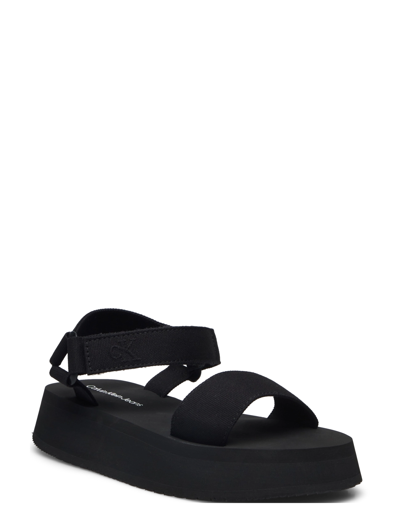 Calvin Klein Sandal Velcro Webbing Mg, 41, Sandals, Schwarz - Flat, Frauen