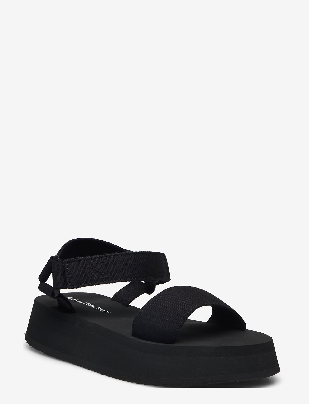Calvin Klein - SANDAL VELCRO WEBBING MG - platform sandals - triple black - 0