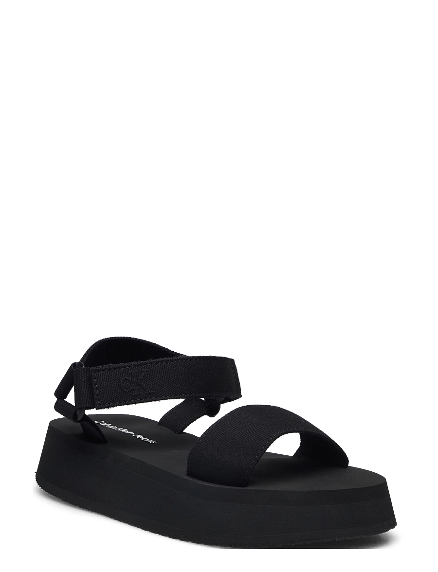 Calvin Klein - SANDAL VELCRO WEBBING MG - plateau-sandalen - triple black - 0
