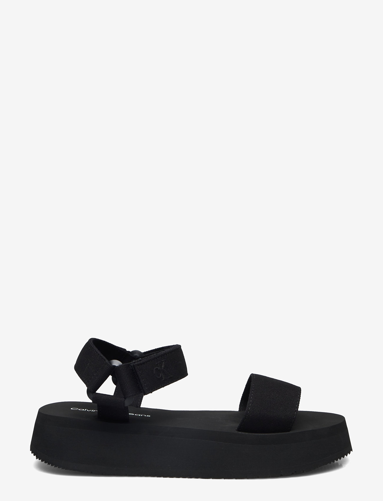 Calvin Klein - SANDAL VELCRO WEBBING MG - platform sandals - triple black - 1