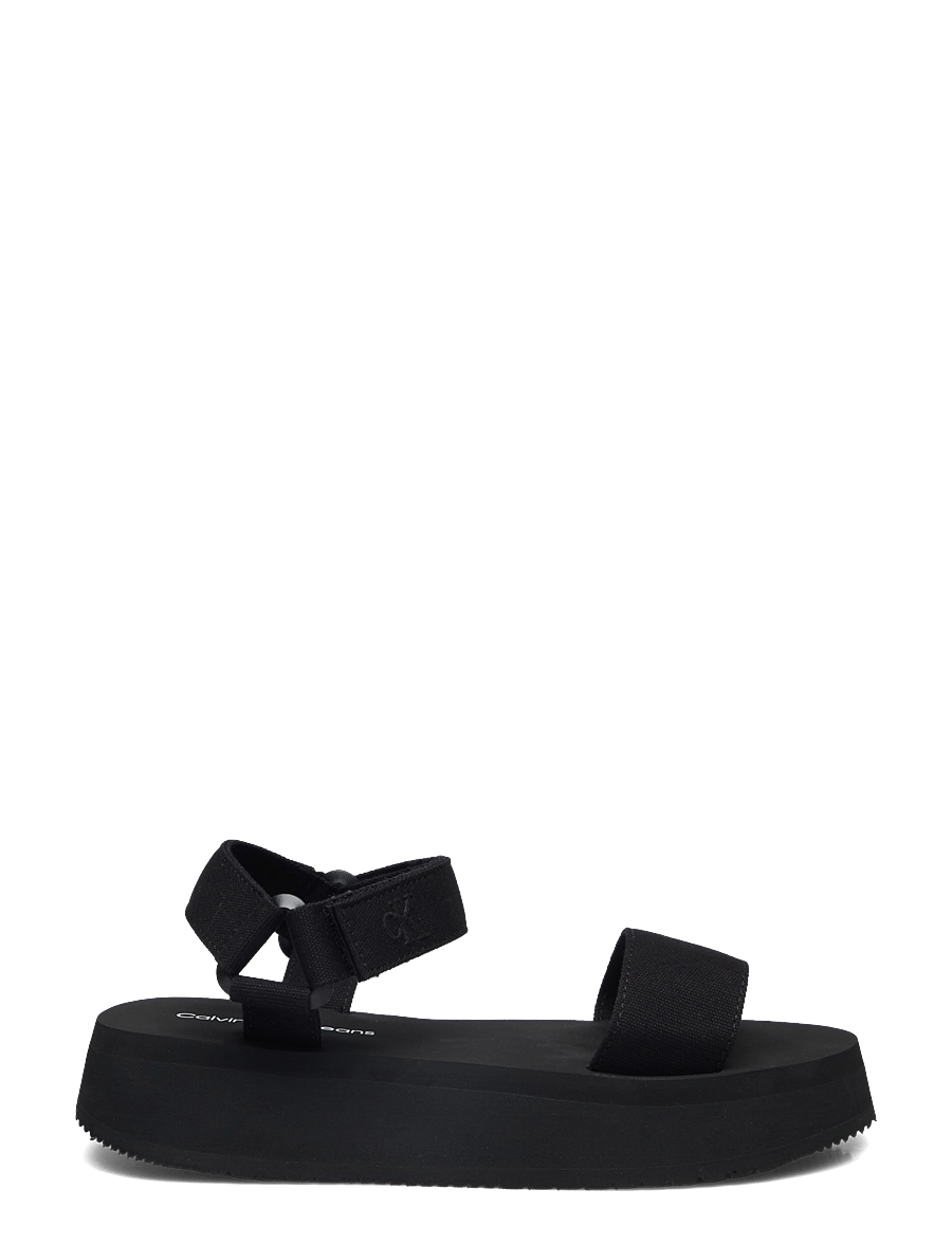 Calvin Klein - SANDAL VELCRO WEBBING MG - plateau-sandalen - triple black - 1