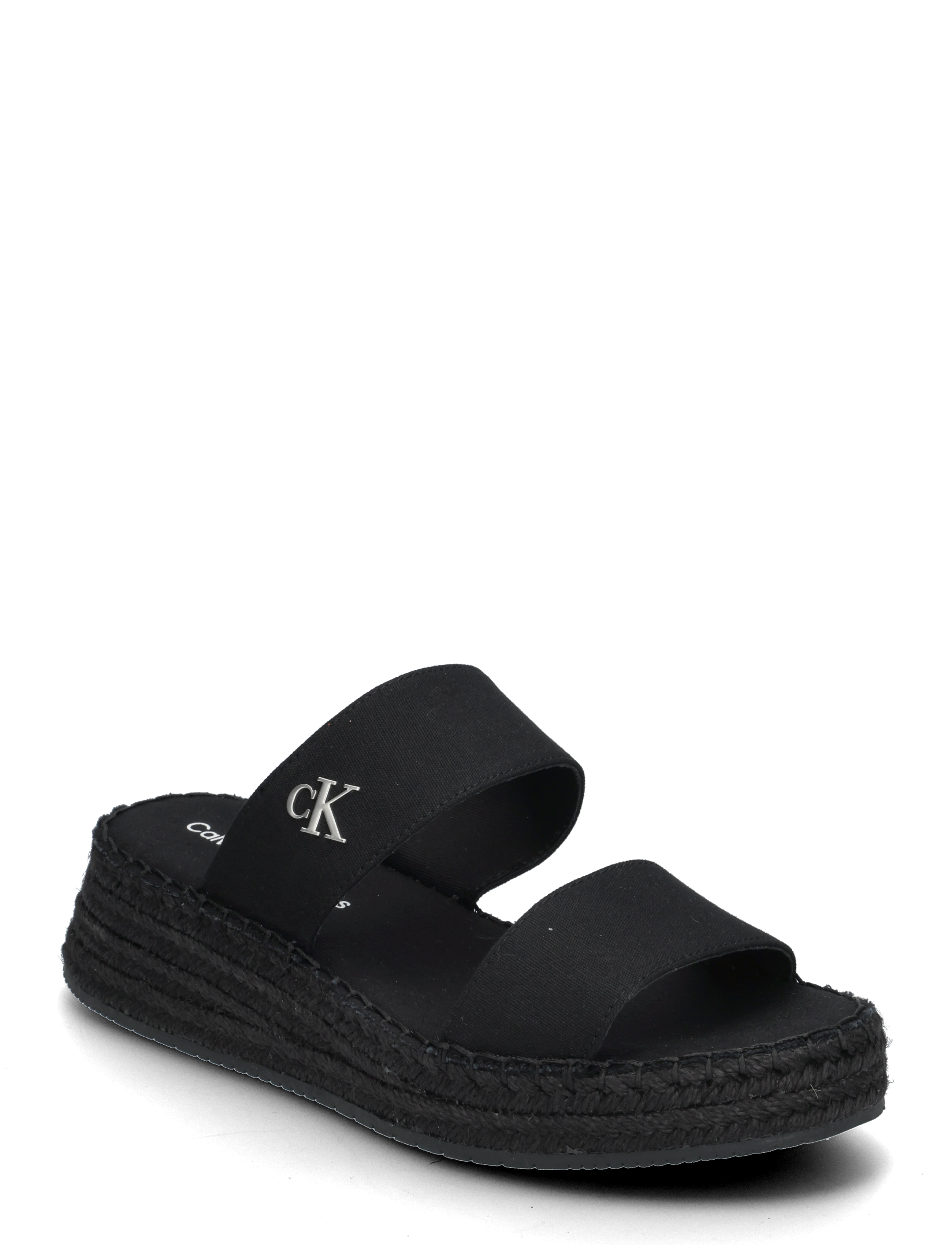 Calvin Klein Sporty Rope Mg Lth Webbing, 41, Summer Schuhe, Schwarz - Platform Sandals, Frauen