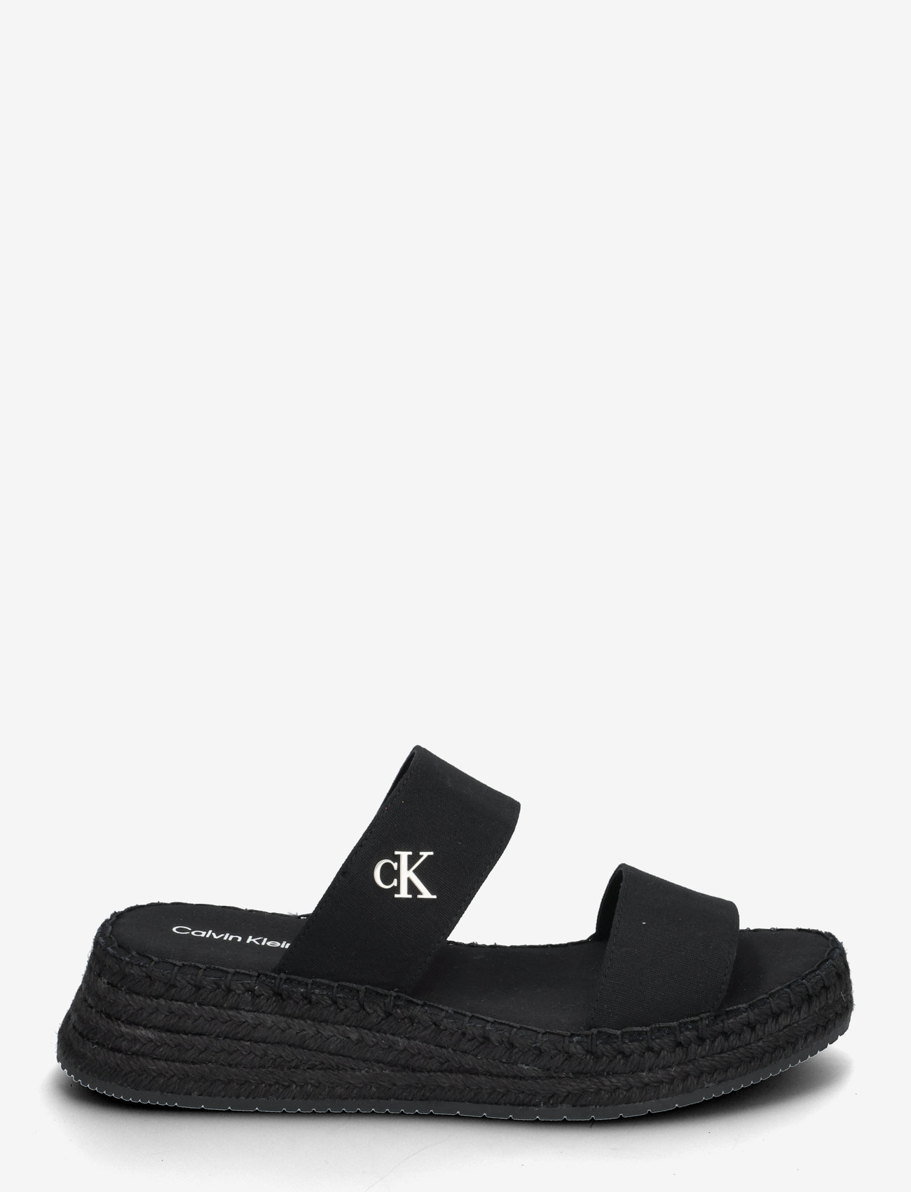 Calvin Klein - SPORTY ROPE MG LTH WEBBING - platåsandaler - triple black - 1