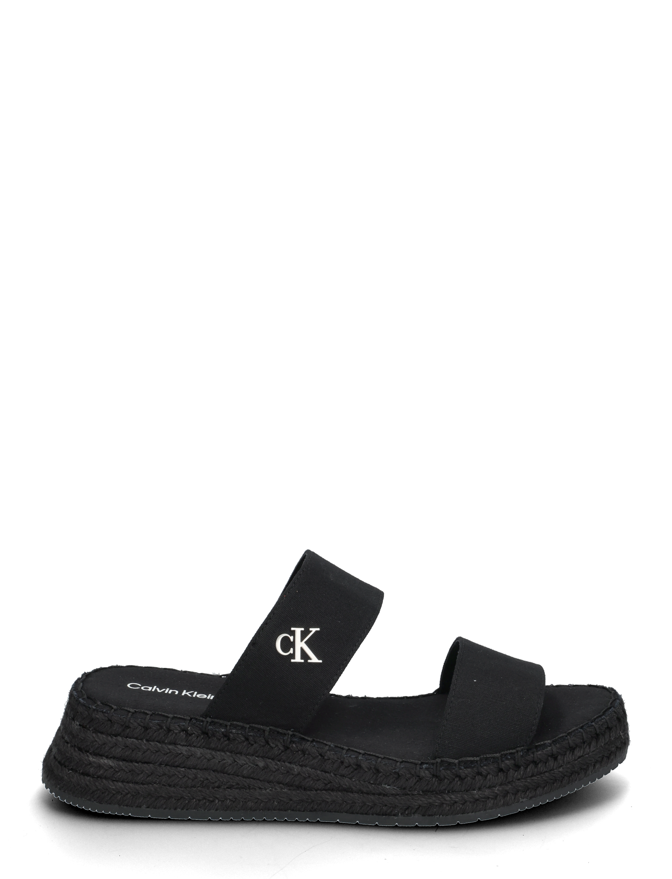 Calvin Klein - SPORTY ROPE MG LTH WEBBING - plateau-sandalen - triple black - 1