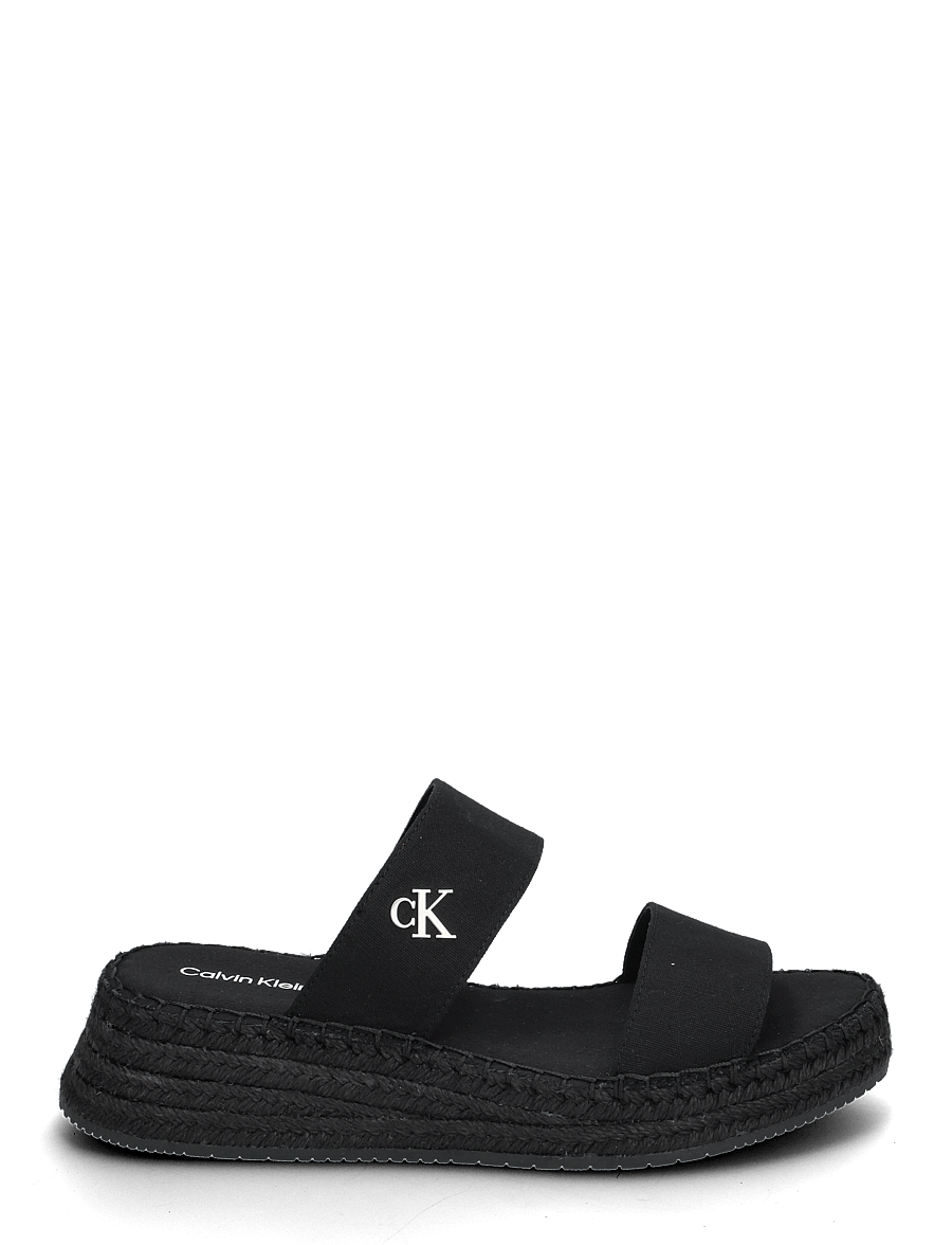 Calvin Klein - SPORTY ROPE MG LTH WEBBING - plateau-sandalen - triple black - 1