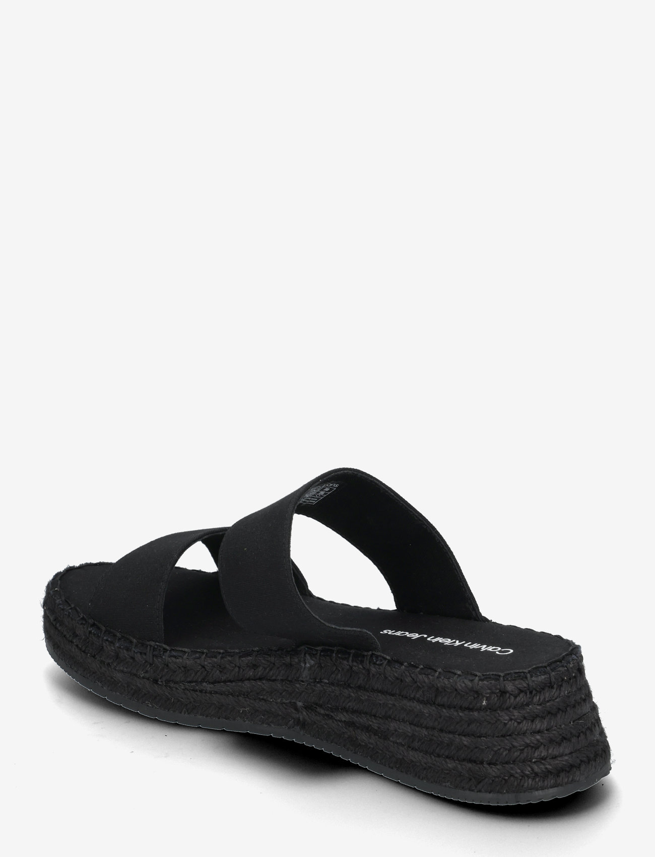 Calvin Klein - SPORTY ROPE MG LTH WEBBING - platåsandaler - triple black - 2