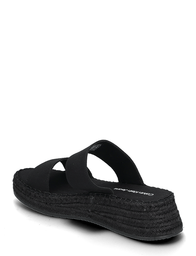 Calvin Klein - SPORTY ROPE MG LTH WEBBING - platåsandaler - triple black - 2