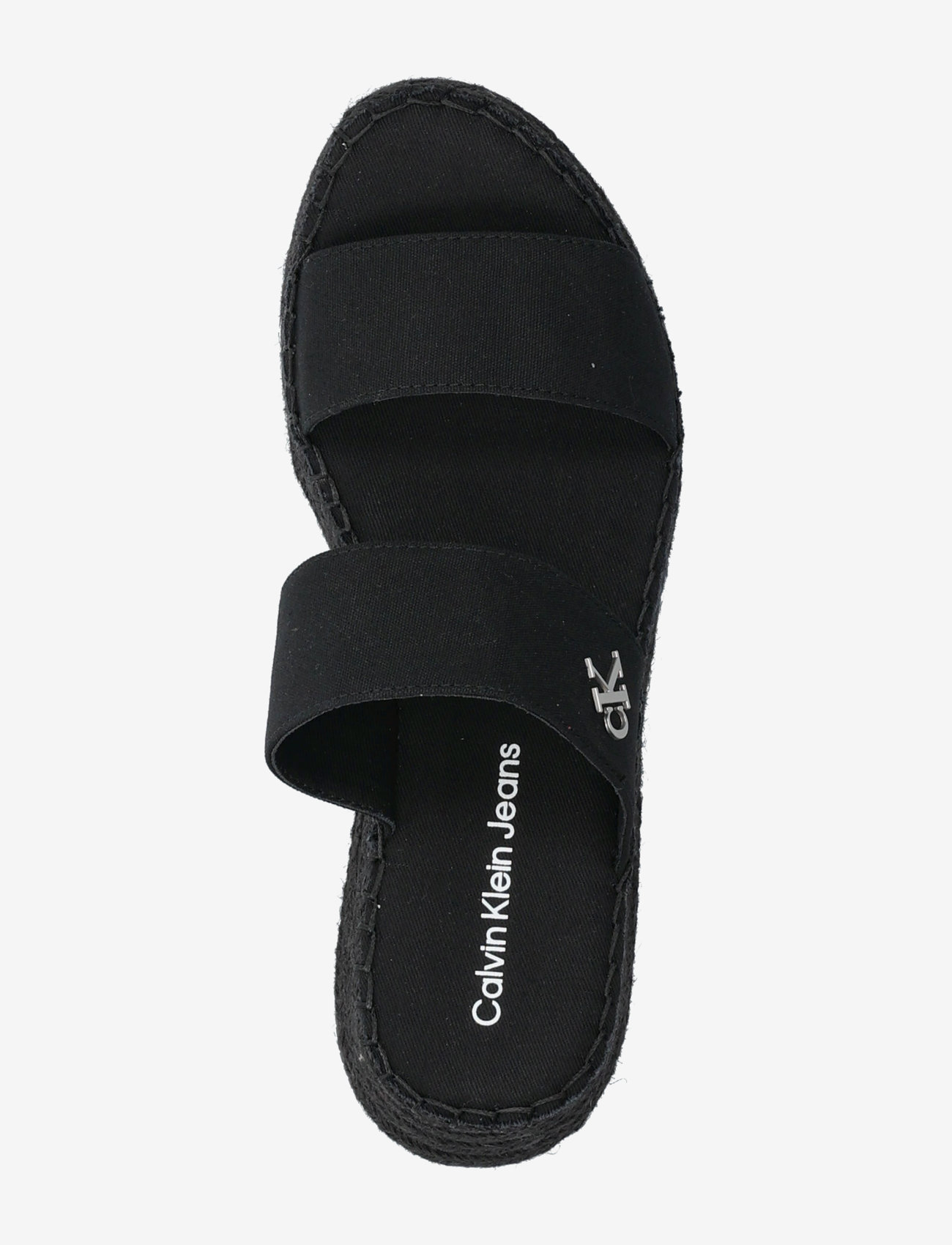 Calvin Klein - SPORTY ROPE MG LTH WEBBING - platåsandaler - triple black - 3