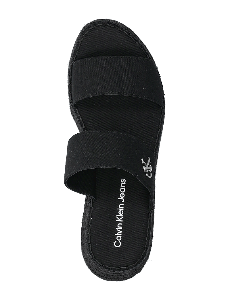 Calvin Klein - SPORTY ROPE MG LTH WEBBING - platåsandaler - triple black - 3