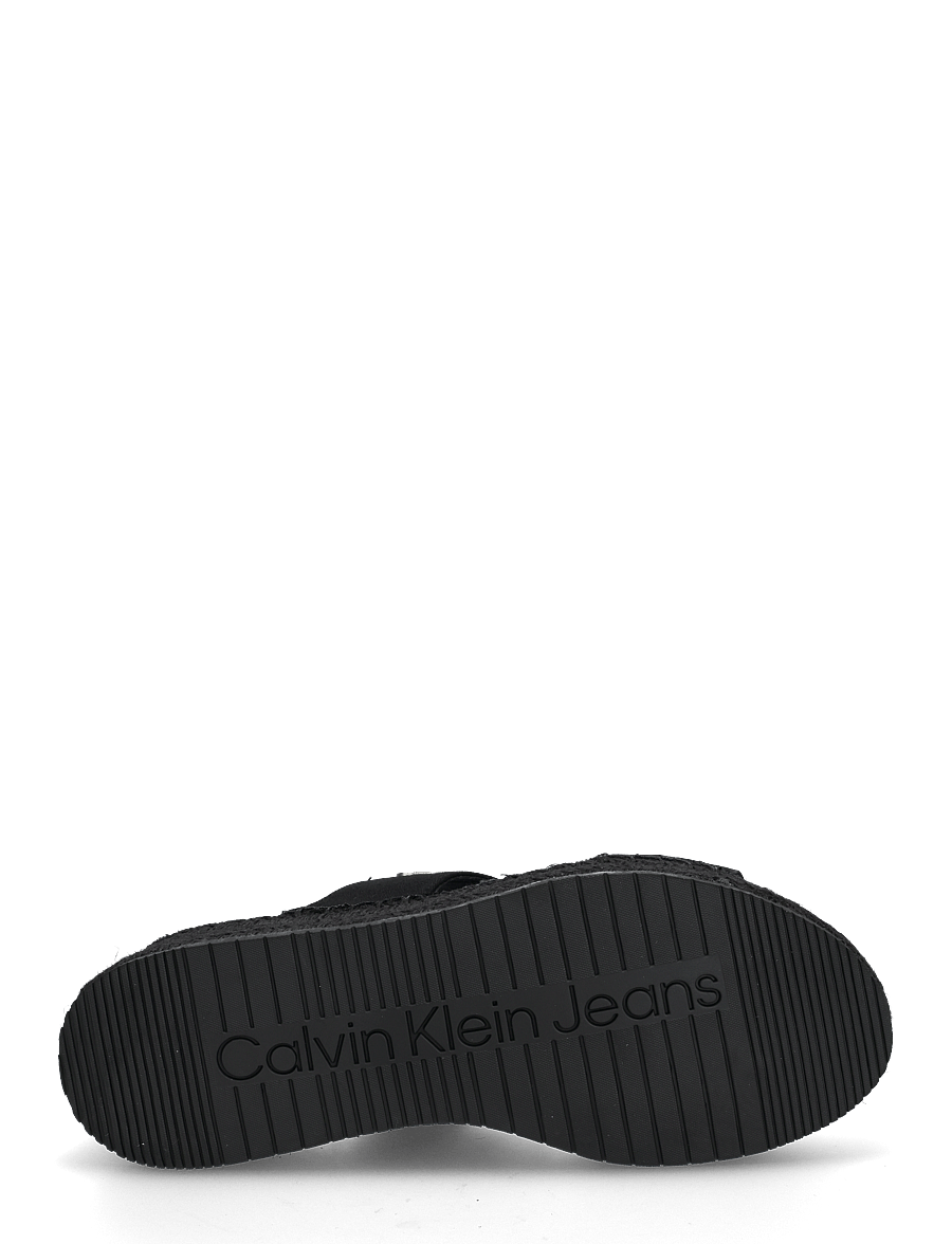 Calvin Klein - SPORTY ROPE MG LTH WEBBING - plateau-sandalen - triple black - 4