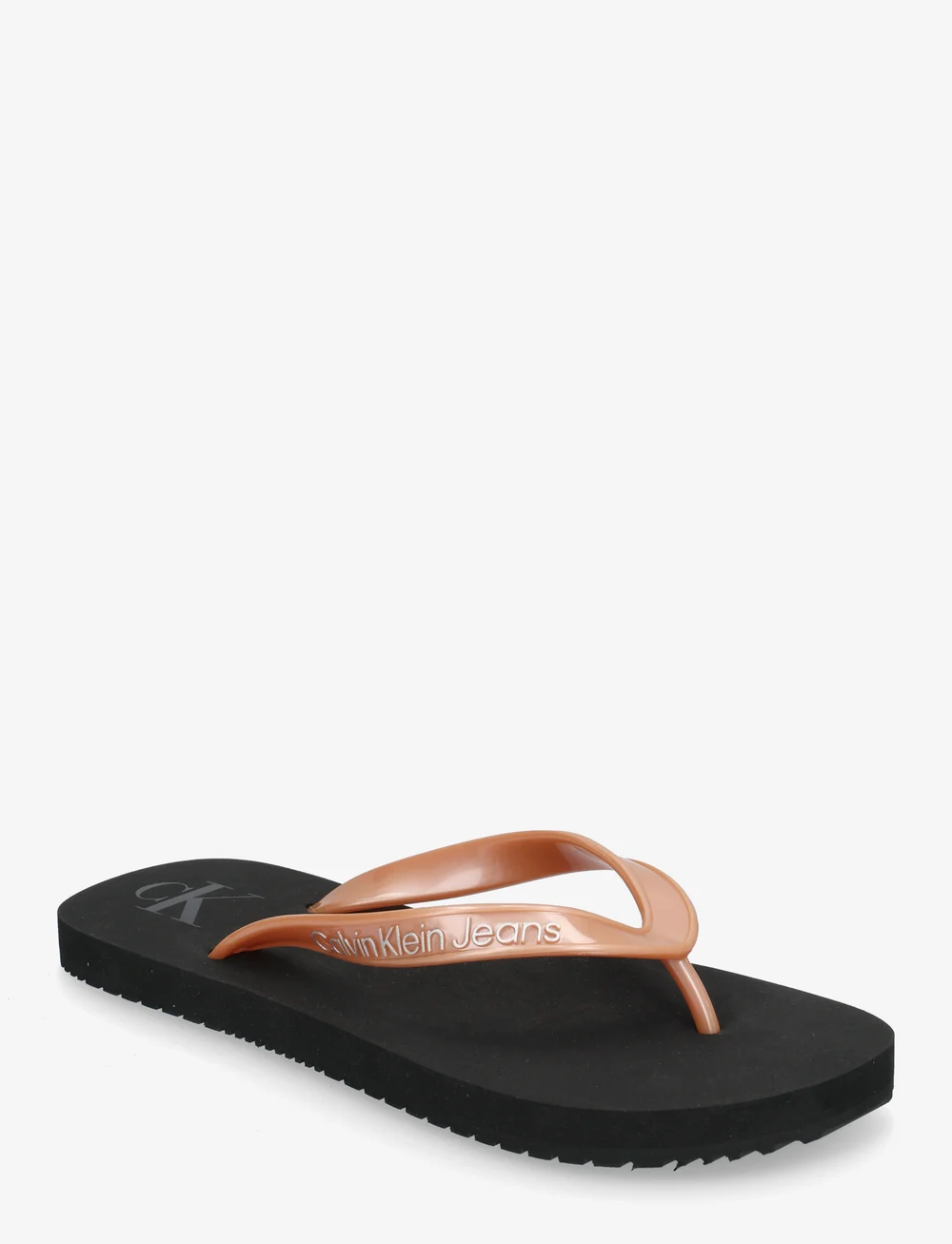 Calvin Klein - BEACH SANDAL MONOLOGO TPU - plätud - black/dusty coral - 0