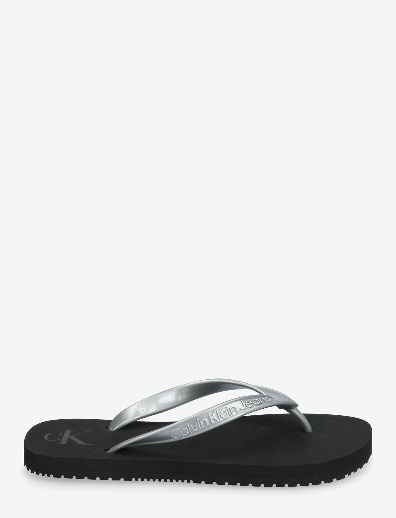 Calvin Klein - BEACH SANDAL MONOLOGO TPU - flip flops - black/silver - 1