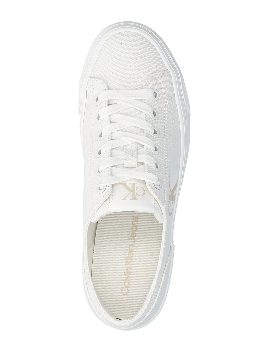 Calvin Klein - VULC FLATFORM LOW CANVAS MG - konfirmation - triple bright white - 3
